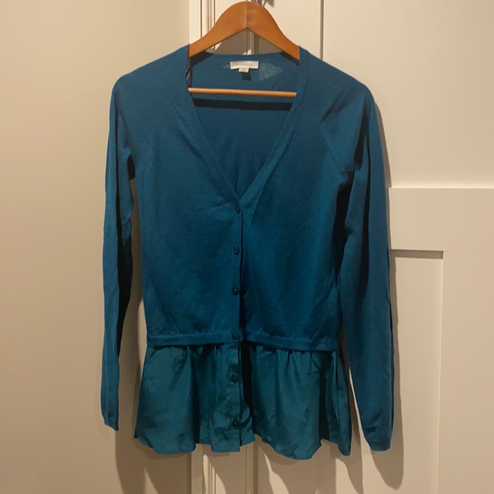 Garnet Hill Cashmere cardigan in teal (this teal a bit more on the green side)